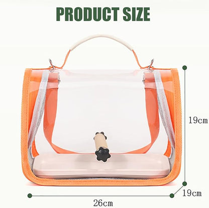 Portable Bird Travel Carrier Breathable Mesh Backpack with Perch Tray Clear View Lightweight Foldable Carrier for Small Parrots Parakeets Lovebirds (Yellow)