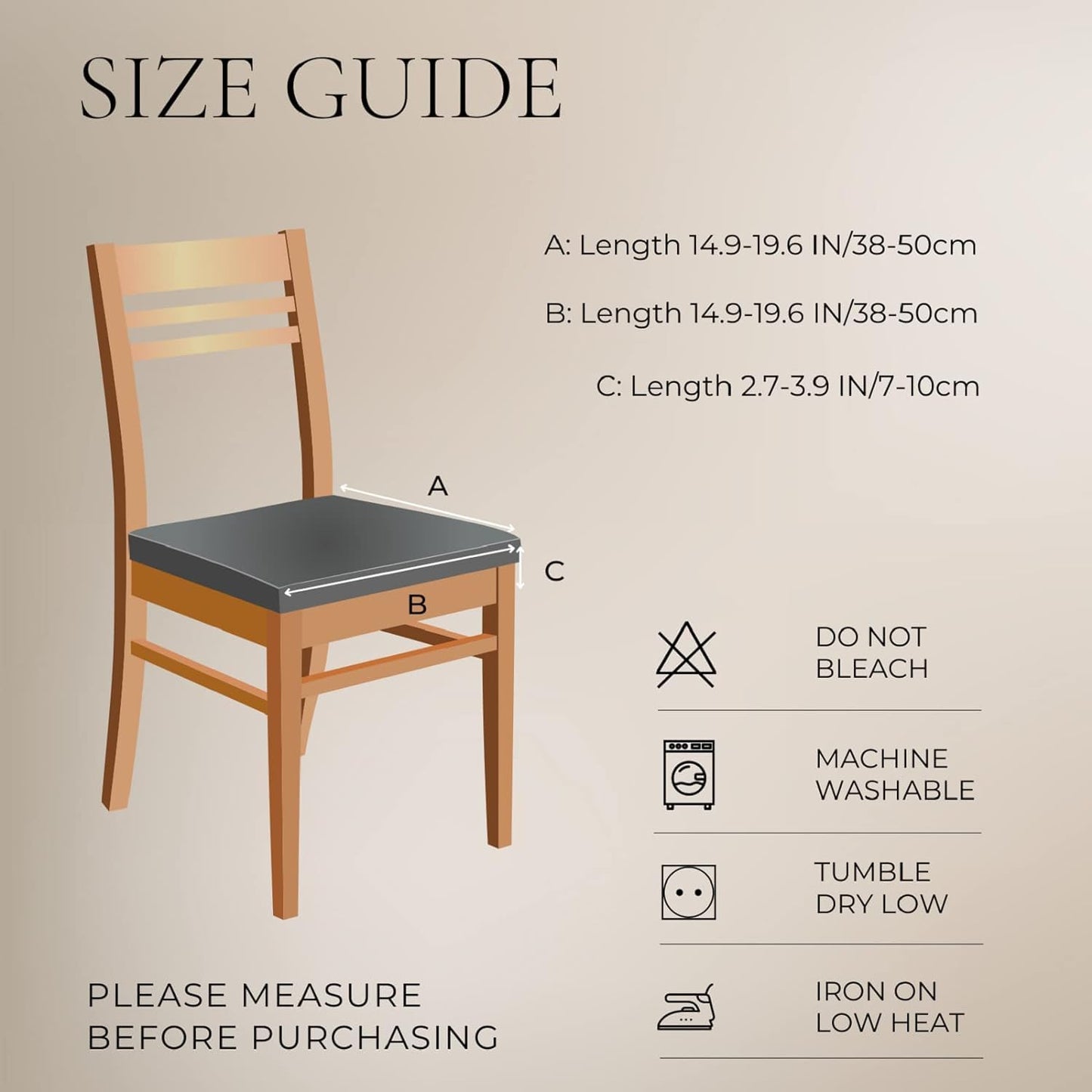 SearchI Waterproof Dining Chair Seat Covers Set of 4, Washable Stretch Seat Covers for Dining Chairs, Dining Room Seat Cover Protector (Rear-Covered, Brown and Blue Flower)