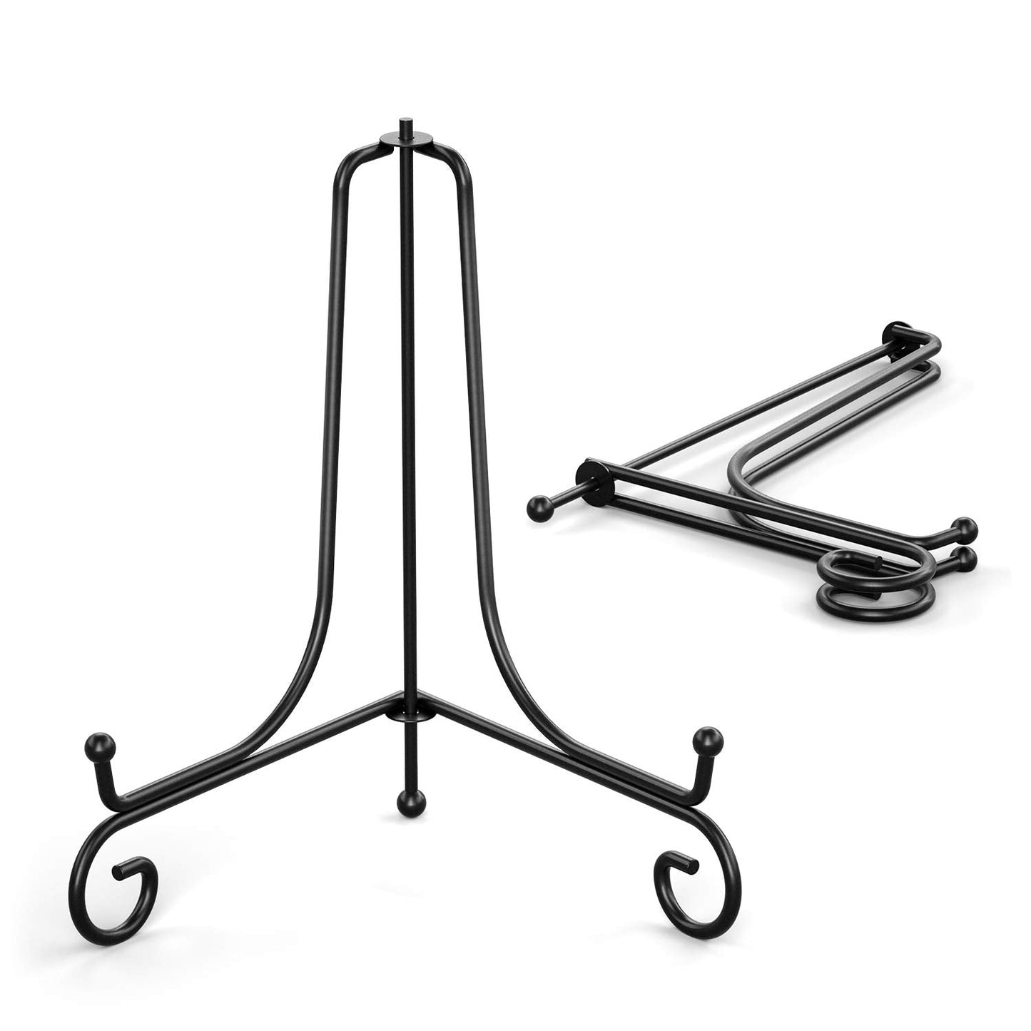 TR-LIFE 4 Pack Plate Stands for Display - 10 Inch Plate Holder Display Stand + Metal Easel Stand for Picture Frame, Decorative Plates, Book, Photo, Collectibles (4 Pack)