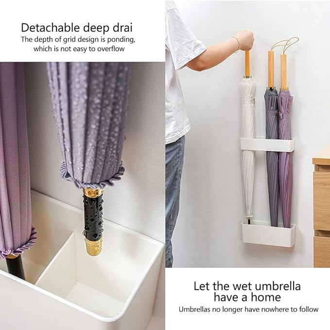EKDJKK 2pcs Umbrella Stand Holder Umbrella Stand No Punching Required Durable Japanese Style Adjustable Wall Mounted Umbrella Storage Rack for Home Indoor