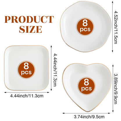 Shappy 12 Pcs Ceramic Jewelry Tray 4.5 in Ring Dish Bulk Decorative Trinket Dish for Bridal Shower Weddings Birthdays Gifts