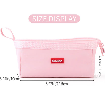 CICIMELON Pencil Case Large Capacity Pen Pouch Multifunctional Pencil Bag for School Students Teen Girls Office Women Adult (Light Pink)