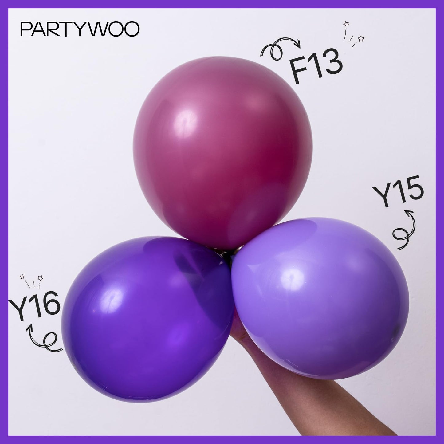 PartyWoo Dark Purple Star Balloons 110pcs Different Sizes 18 12 10 5 Inch Pack 22 Inch Purple Spike Star Explosion Foil Mylar Balloon Arch Kit for Birthday Wedding Party Decorations Purple-Y16