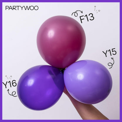 PartyWoo Dark Purple Star Balloons 110pcs Different Sizes 18 12 10 5 Inch Pack 22 Inch Purple Spike Star Explosion Foil Mylar Balloon Arch Kit for Birthday Wedding Party Decorations Purple-Y16