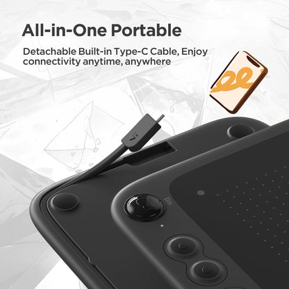 UGEE Q6 6.5x4 inch Drawing Tablet for Android Phone with 6 Hot Keys,Graphic Tablet Adjustable Drawing Mode Writing Tablet Mobile Drawing/Online Class/Office Notes Compatible with Mac/Windows/Chrome
