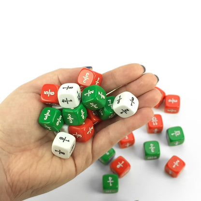 EAI Education Fraction Dice: Red/Green/White - Set of 36