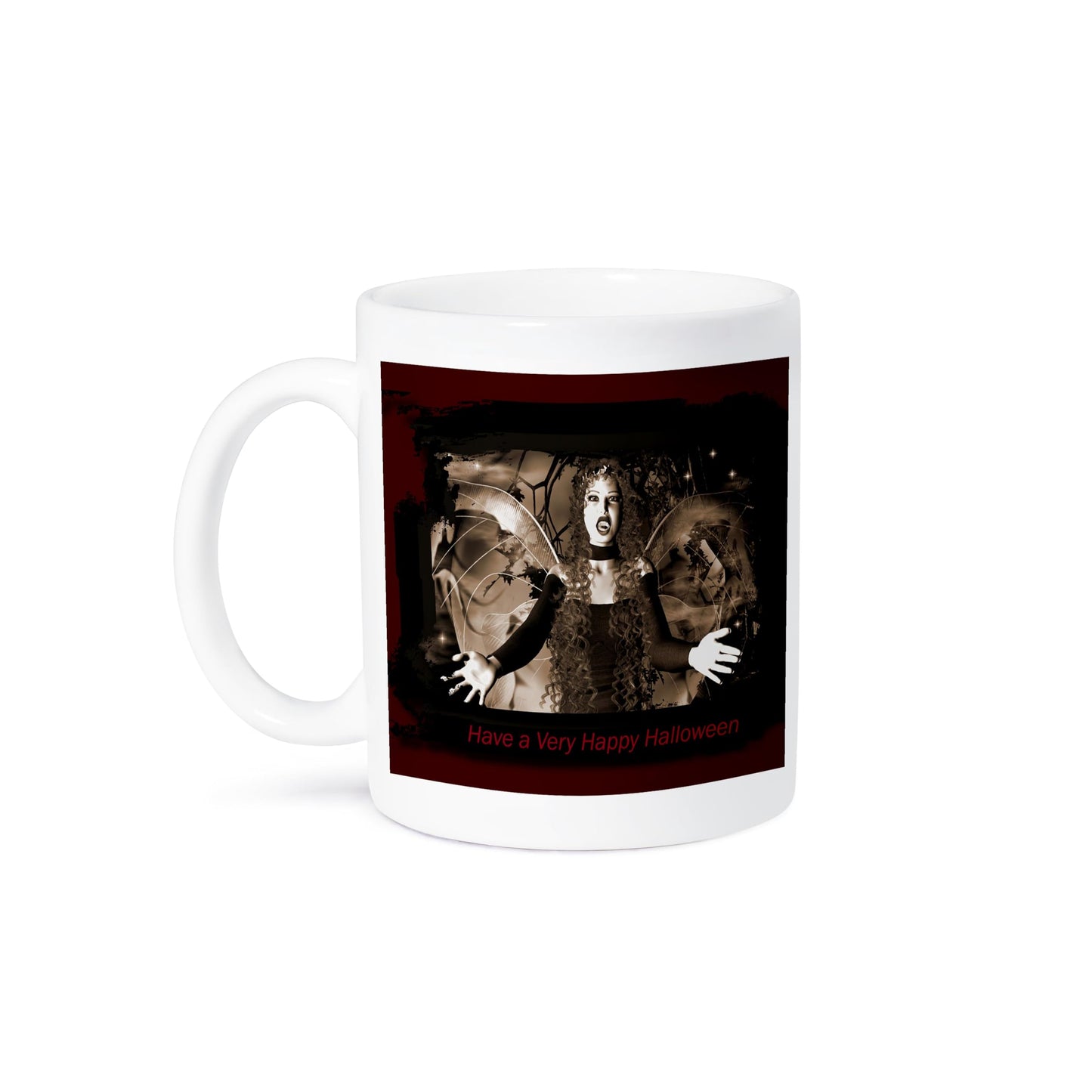 3dRose Vampire Halloween Fairy Vampire Ceramic Mug, 11-Ounce