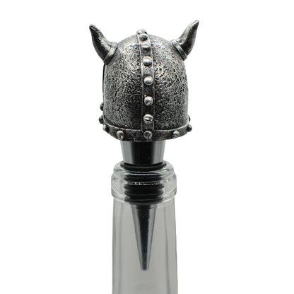 Wine Bottle Stopper Horns Helmet Viking Skull Decorative Beverage Wine Cork for Man Housewarming Gift,Christmas,Thanksgiving,Silver