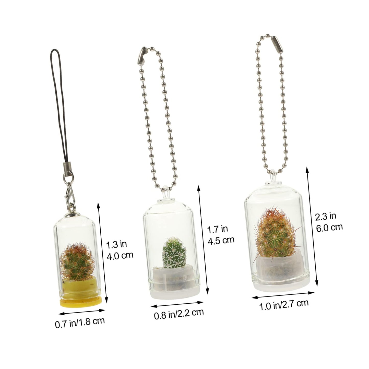 ifundom 6Pcs Miniature Glass Terrarium Keychain Pendant for Air Plants Miniature Vases Accessories for Plant Propagation and Home Decor