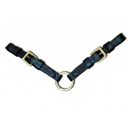 Hunters Saddlery Leather Strap Lunge Line Connector – Bit Coupler for Lunging or in‑Hand Leading & Showing Horses (Black)