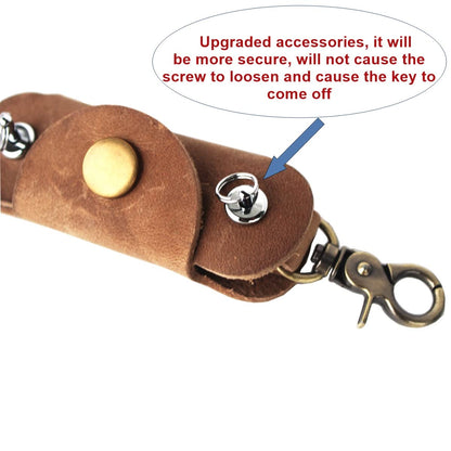 Handmade Thick Cowhide Hook Small Key Bag Keycases key organizer Vintage