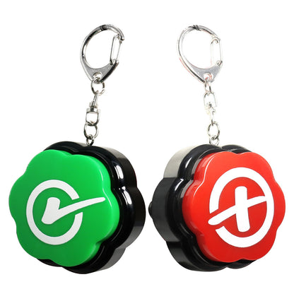 ANLIKY Right Wrong Sound Buzzers Portable Keychain Sound Buttons, Answer Buzzers Set of 2,Correct Incorrect Buzzers for Game Show, Right Button and Wrong Buttons for Communication