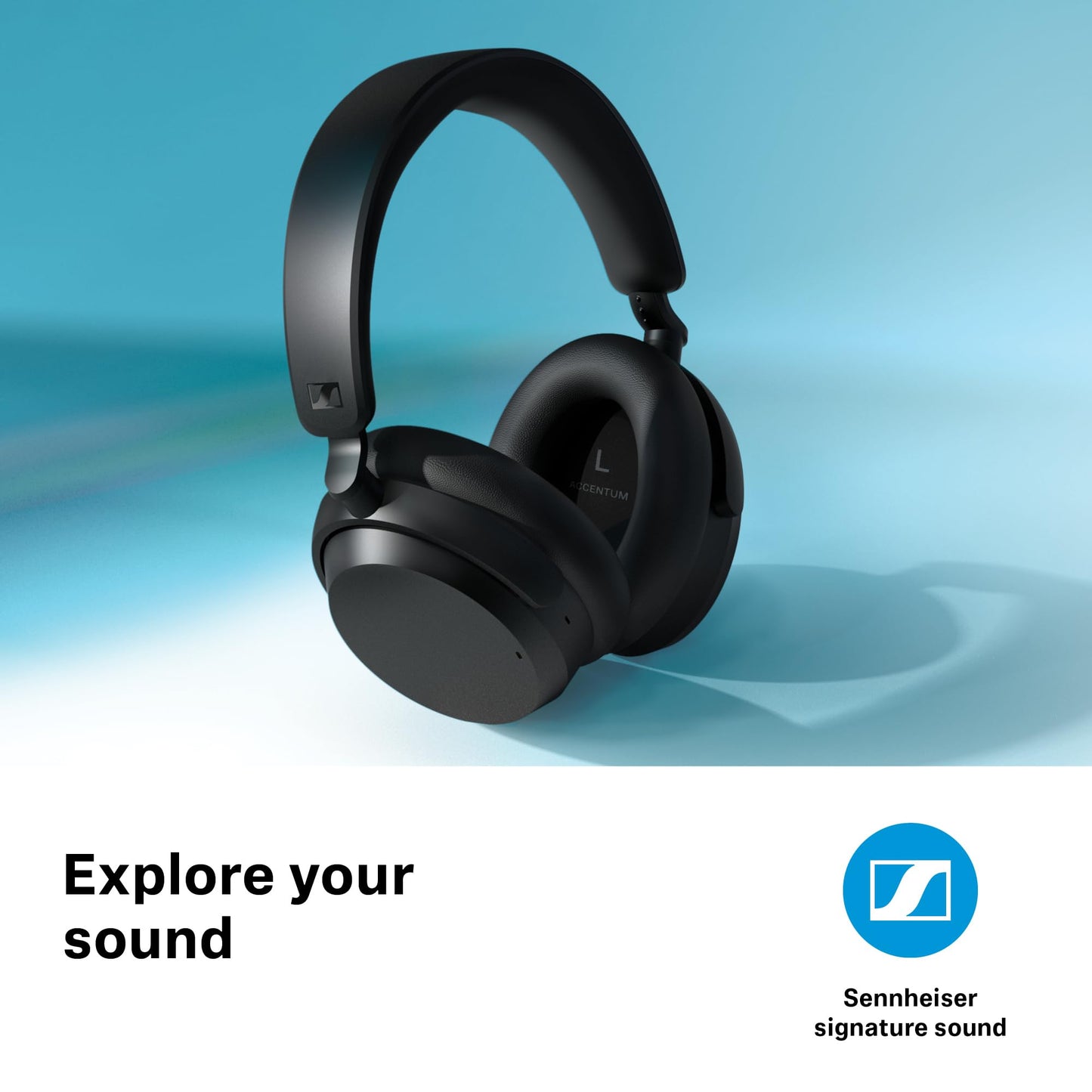 Sennheiser ACCENTUM Wireless Bluetooth Headphones Noise Cancelling - Up to 50HR Playtime, Hybrid Noise Cancelling (ANC), All-Day Comfort, Bluetooth Over Ear Headphones for School, Traveling, Black