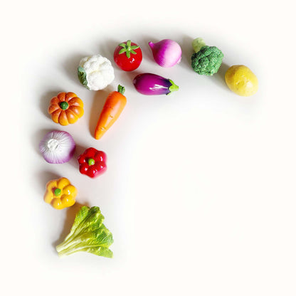 Veggie Garden 3D Realistic Refrigerator Magnets Set - 12 Pack Strong Magnetic Decor for Kitchen, Office Whiteboard & Bulletin Board - Cute Vegetable Shaped Magnets for Notes & Photos