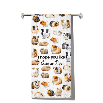 G2TUP Guinea Pig Kitchen Towels Guinea Pig Owner Gifts Guinea Mom Gifts i Hope You Like Guinea Pigs Hand Towels Cavia Porcellus Gifts (GuineaPig kt)