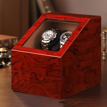 Mineesi Watch Winders for Automatic Watches, Automatic Watch Winder Box,2 Watch Winder with Quiet Motor and 2 Storage Case for Man/Woman's Watches (Tawny Brown)
