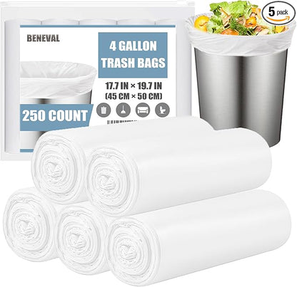 4 Gallon Small Trash Bags, Transparent