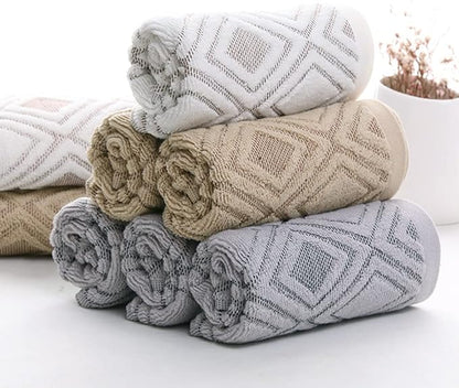 Pidada Hand Towels Set of 2 Diamond Pattern 100% Cotton Absorbent Soft