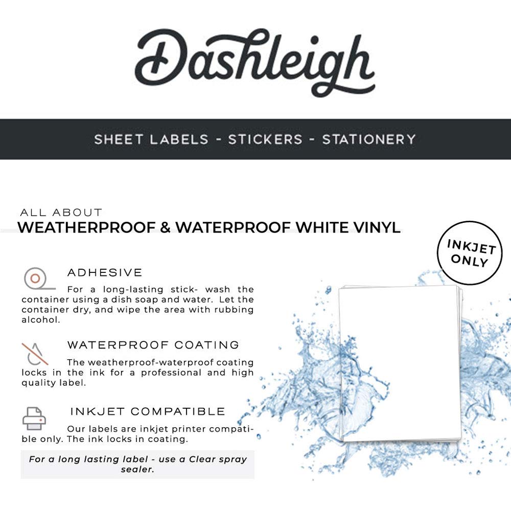 120 Waterproof Jar Labels for 4oz Containers - 1.75x2.75” Printable Adhesive Stickers for Candles, Cosmetics & Small Business Products
