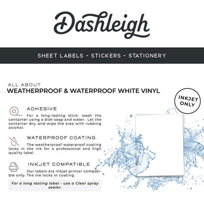 120 Waterproof Jar Labels for 4oz Containers - 1.75x2.75” Printable Adhesive Stickers for Candles, Cosmetics & Small Business Products