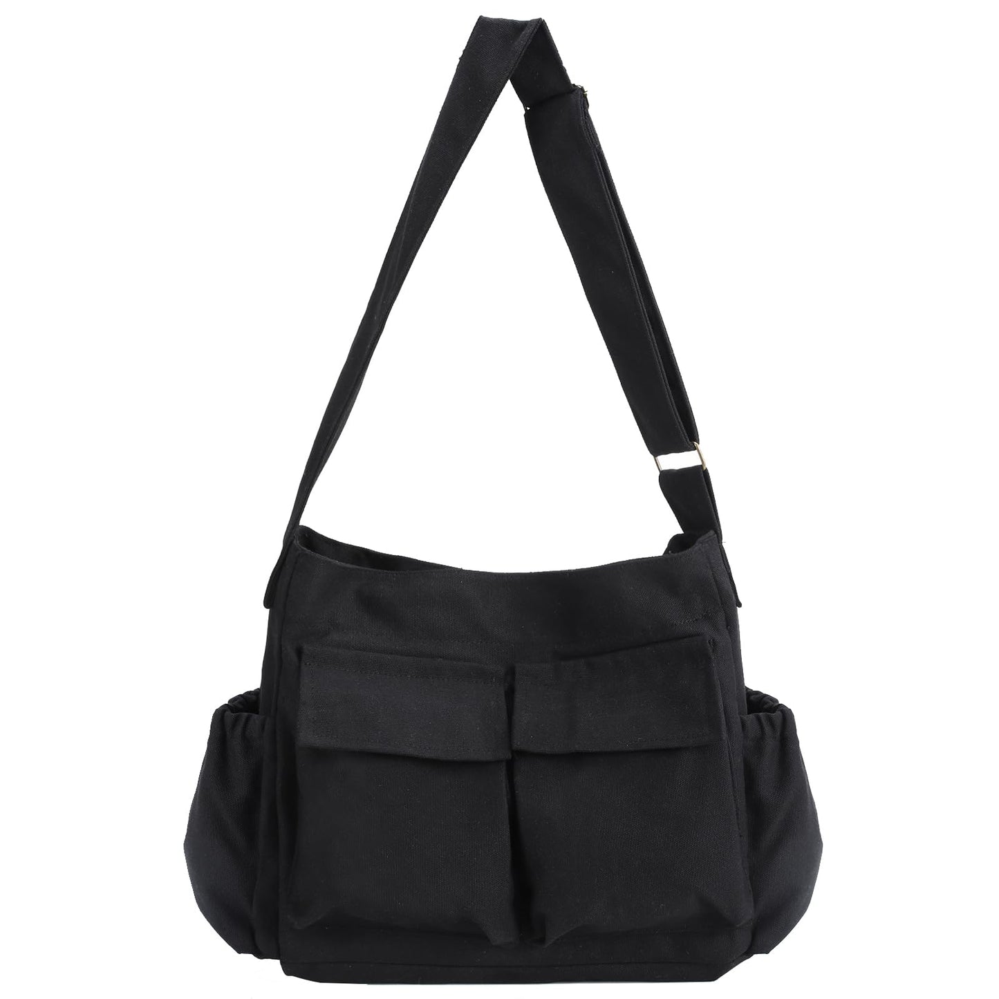 VODIU Canvas Messenger Bag Large Hobo Crossbody Bags for Women,Men, Shoulder Tote Handbags with Laptop Pocket Black