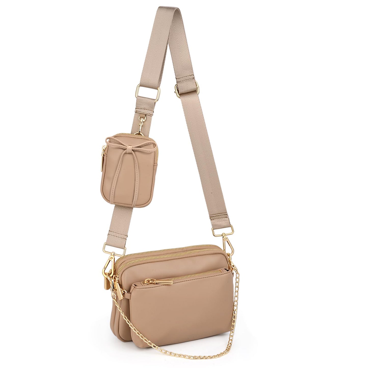 UTO Small Crossbody Bags for Women 3 in 1 Trendy Belt Purse Fashion Designer Mini Cute Sling Fanny Chest Pack