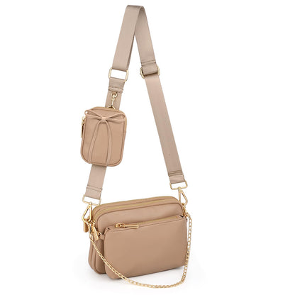UTO Small Crossbody Bags for Women 3 in 1 Trendy Belt Purse Fashion Designer Mini Cute Sling Fanny Chest Pack