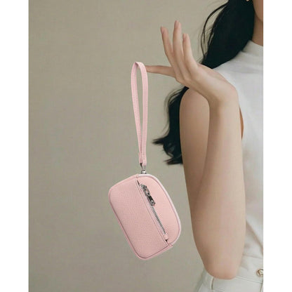 GAEKEAO Coin Purse for Women Small Wristlet Wallets Vegan Leather Change Pouch with Hidden Keychain and 2 Zipper Pockets