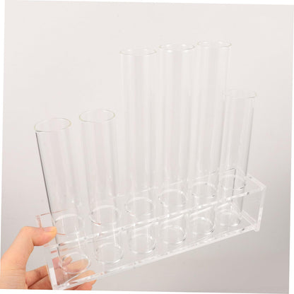 Parliky Glass Test Tube Propagation Station with Rack for Plant Display Simple Decorative Container for Home and Office for Small Terrarium Plants and Greenery