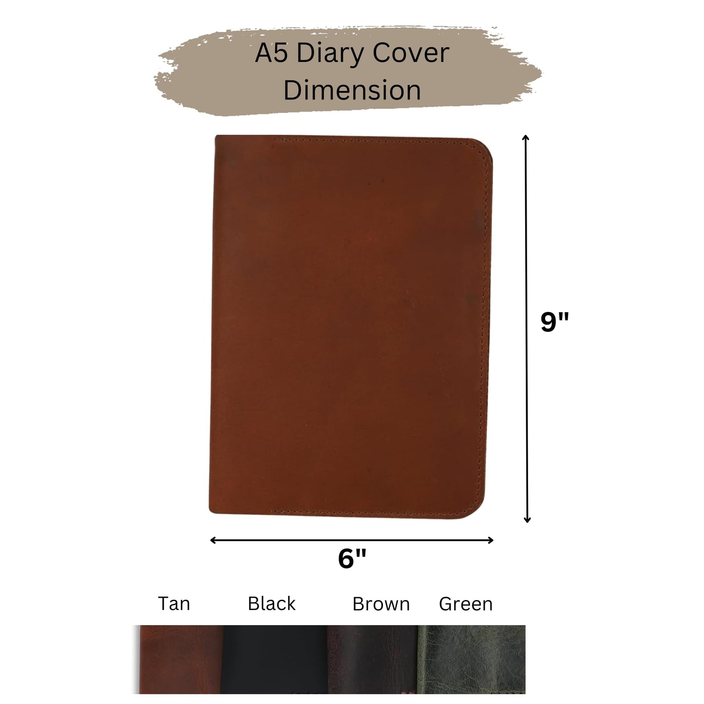 CestAntiQ, Leather Journal Cover | (5.75"x8.25") Notebook Medium A5 | Refillable Cahier | Leather Bound Journal cover for Travelers Writers | Gift for Anyone (Black)