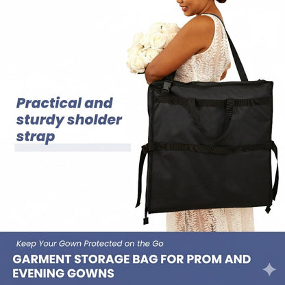Wedding Dress Garment Bag 72" – Waterproof Trifold Travel Garment Bag for Bridal Gown with Shoulder Strap, Suitcase Sleeve & Accessory Pockets – Fits Full Skirts, Oxford Fabric, Carry Handle