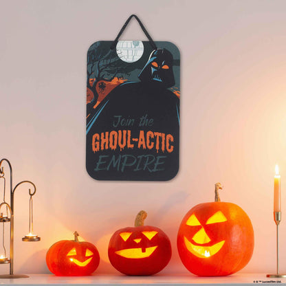 Disney Star Wars Darth Vader Ghoul-actic Empire Hanging Metal Sign - Fun Star Wars Halloween Decoration for Home