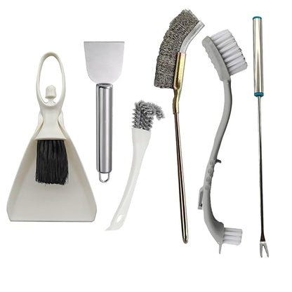 6 PCS Bird Cage Cleaning Kit Stainless Steel Scraper Fork Wire Brush Dustpan Set for Pet Cage
