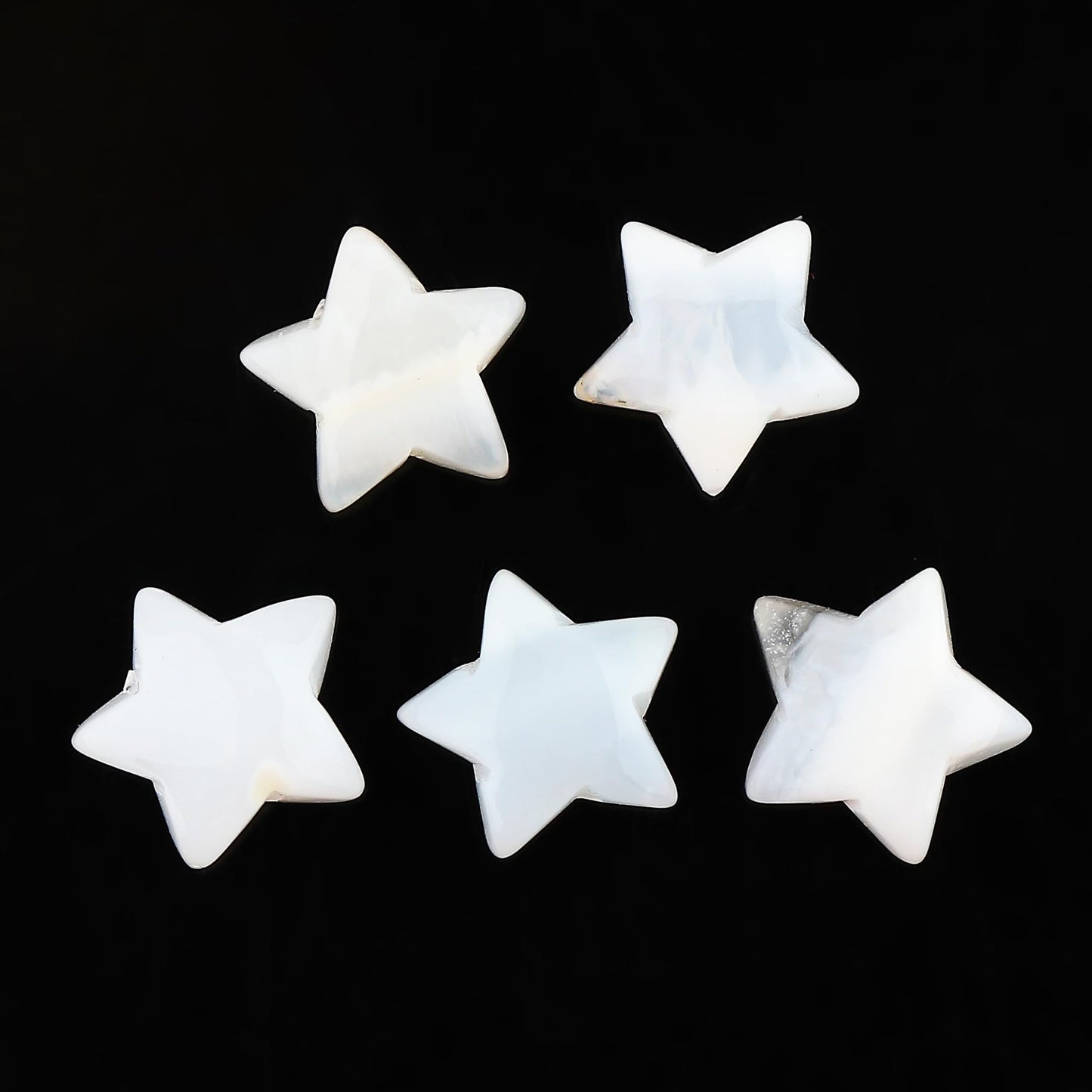CRYSTALINES 5pcs, Wholesale Natural White Opal Gemstones, Bulk Star Shape Stones, Assorted Loose Supply, DIY Craft-Jewelry Making, Chakra Healing Crystals, Gem Collection, 10-12mm