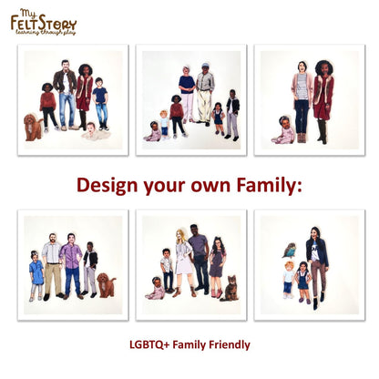 My Felt Story - My Multicultural Family Felt Set, 62 Precut Felt Pieces, for Social Stories and Learning