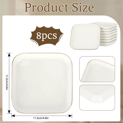8 Pcs Ceramic Jewelry Tray 4.4 in Jewelry Dish for Women, Trinket Dish Ring Dish Bulk Decorative Trinket Dishes for Rings Earrings Necklaces, Bracelets Bridal Shower Wedding Birthdays Gifts Women