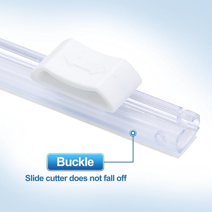 PATIKIL 8pcs Plastic Wrap Cutter, 19in Plastic Wrap Slide Cutter Self Adhesive, White