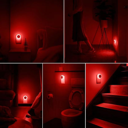 fesnne Night Light, Night Lights Plug into Wall, Dusk to Dawn Sensor, Red Led Night Light 0.5W, 2 Pack Nightlight for Adults, Bedroom, Bathroom, Hallway, Kitchen