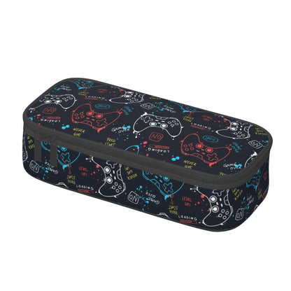 Aoojanu Video Game Controller Large Pencil Case With Zipper Compartments Stationery Pencil Bag For Kids Teens Students School Supplies
