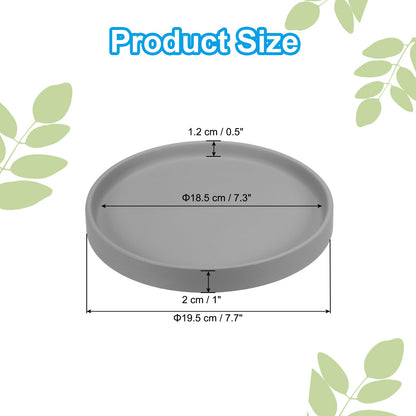 PATIKIL 7.7 Inch Round Ceramic Plant Saucer, Plant Saucer Tray Flower Planter Drip Tray for Indoors Outdoors Patio Balcony, Dark Gray