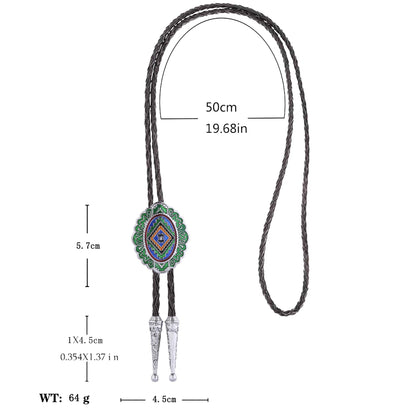GelConnie Bolo Ties for Men Women Vintage Bolo Tie Western Cowboy Leather Necktie Native American Tie Cowboy Shirt Accessories