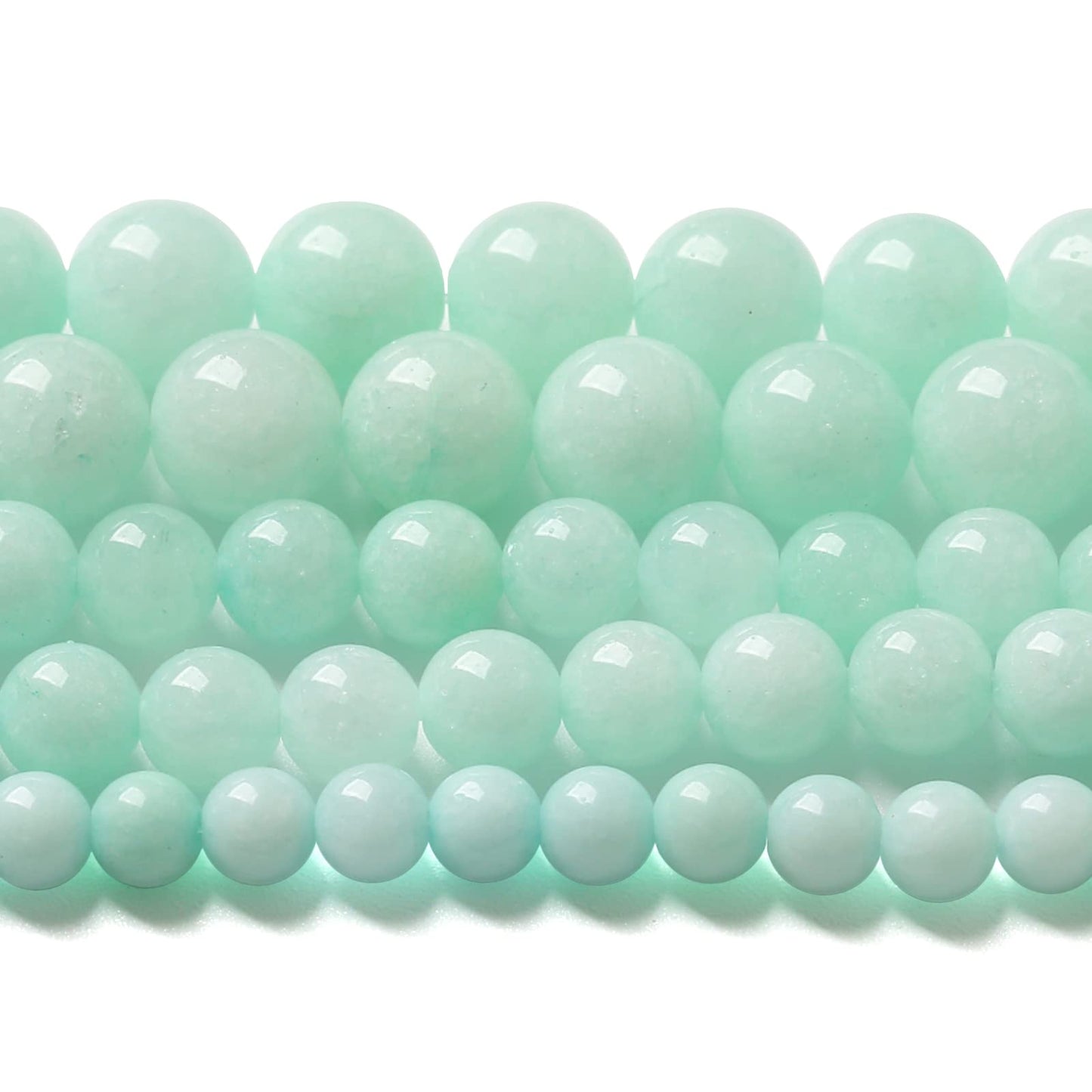 8MM 46PCS Natural Stone Amazonite Chalcedony Loose Beads for Jewelry Making DIY Bracelet Necklace 1 Strand