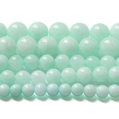 4MM 86PCS Natural Stone Amazonite Chalcedony Loose Beads for Jewelry Making DIY Bracelet Necklace 1 Strand