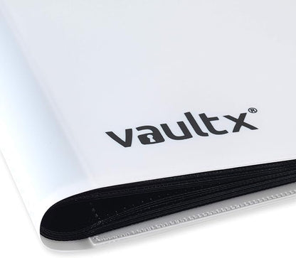 Vault X 9 Pocket Standard Strap Binder, Holds 360 Trading Cards in 20 Side-Loading Pages (White)