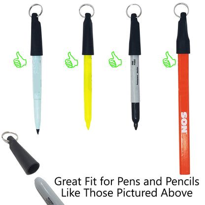 2 Pack - Heavy Duty Retractable Pull Pen Holder - Ideal for Markers & Carpenter Pencils - Nylon Cable, Self Retracting Reel & Tight Metal Belt Clip Retractable Carpenter Pencil Holder by Reel-N-Rite