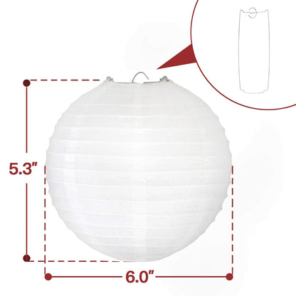 Novelty Place 6 inch White Paper Lanterns (Pack of 10) - Great Chinese/Japanese Home, Party & Wedding Decorations