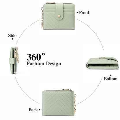 GAEKEAO Slim Wallet for Women, RFID Blocking Credit Card Holder Bifold Wallet with Zipper Coin Pocket, ID Window