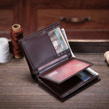 LEBULLBRO Leather Wallet for Mens Bifold Wallet RFID Blocking Large Capacity Purse Credit Card Holder for Men with 15 Card Slots (Coffee)