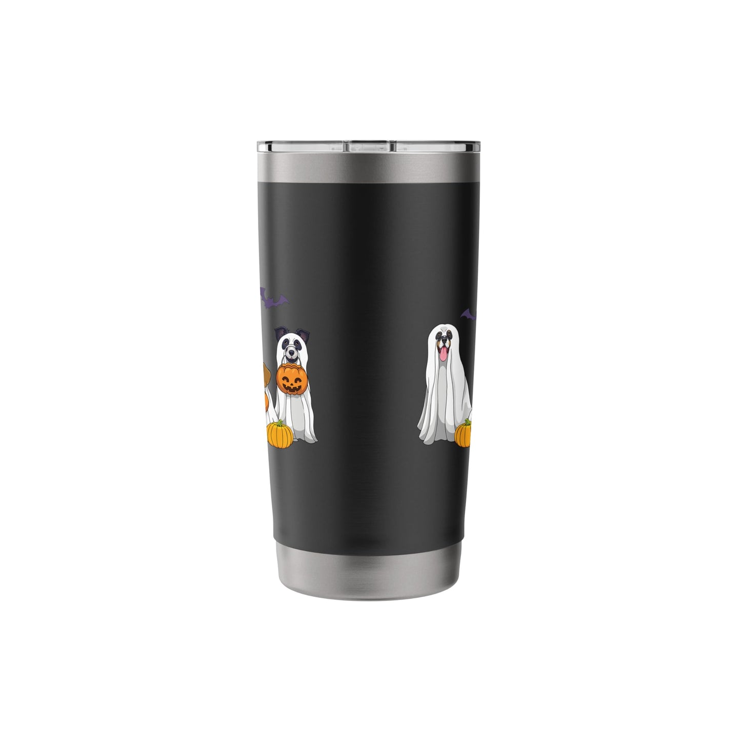 Halloween Dogs Ghost Pumpkins Spooky Dog Lover Gift Stainless Steel Insulated Tumbler