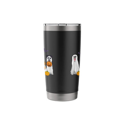 Halloween Dogs Ghost Pumpkins Spooky Dog Lover Gift Stainless Steel Insulated Tumbler